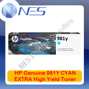 HP Genuine 981Y CYAN EXTRA High Yield Toner Cartridge for PageWide 586dn/586f/586z/556dn/556xh [L0R13A]